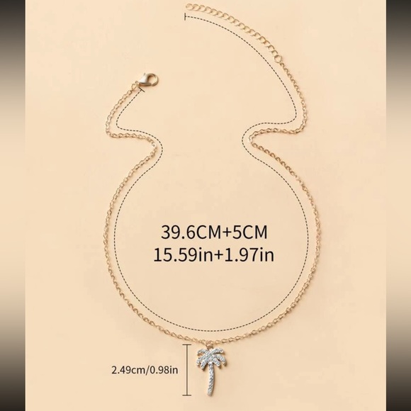 Gold Palm Tree Necklace - Picture 3 of 3